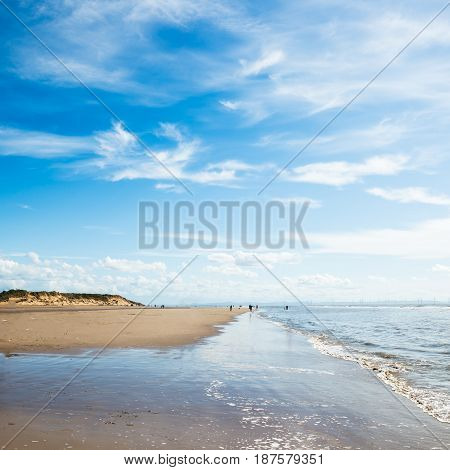 Formby Beach  Near Liverpool On A Sunny Day
