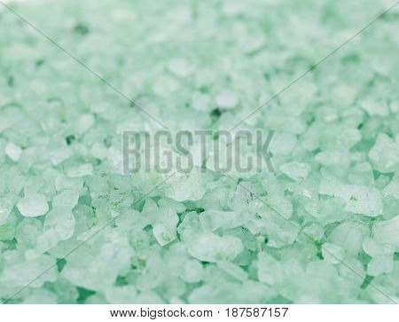 Surface coated with the salt crystals as a shallow depth of field backdrop composition