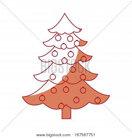 christmas tree ball decorations festive party vector illustration