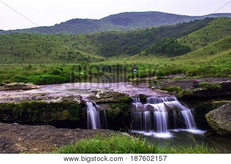 Water falls at Sohra/Cherra Punji East Khasi Hills Meghalaya