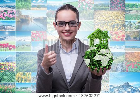Businesswoman in recyling sustainable business concept
