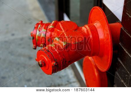 Red Fire Hydrant on the street fire hydrant