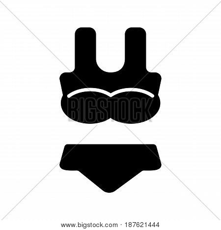 Woman lingerie vector icon. Black and white Swimsuit illustration. Solid linear clothing icon. eps 10