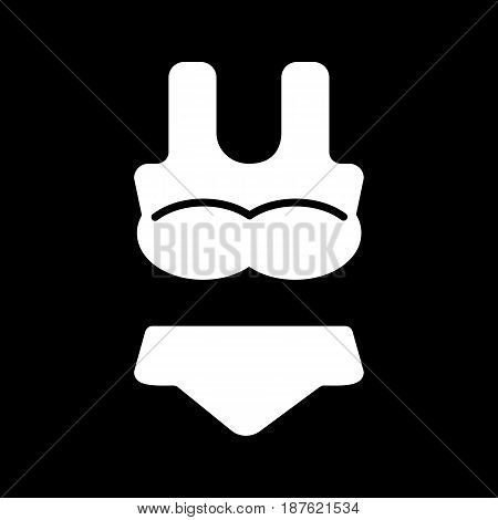 Woman lingerie vector icon. Black and white Swimsuit illustration. Solid linear clothing icon. eps 10