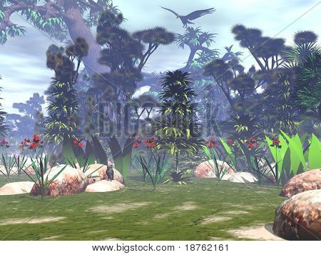 paysage de jungle style avatar film