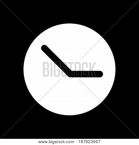 Clock vector icon. Black and white clock illustration. Solid linear time icon. eps 10