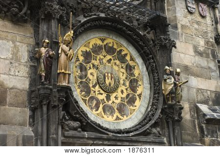 Yksityiskohta sekä Horologue, Vanhankaupungin aukio, Praha