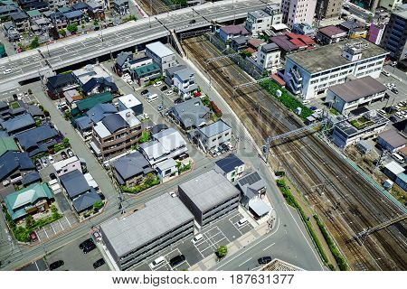 Aerial View Of Yamagata City In Tohoku, Japan