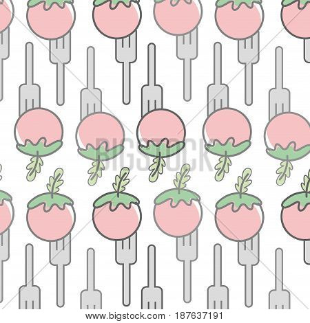 fresh tomato to prepair natural salad background, vector illustration