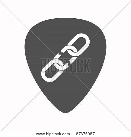 Isolated Guitar Plectrum With A Broken Chain