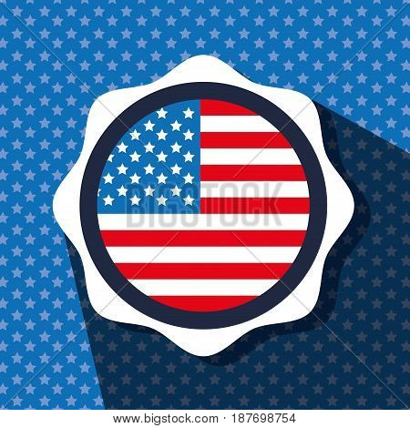 independence day with emblem with fag inside, vector illustration