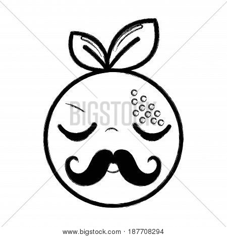 figure kawaii nice sleeping orange fruit, vector illustration