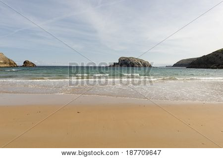 The Beach Of Arnia In Cantabria, Spain