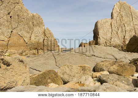 The Beach Of Arnia In Cantabria, Spain