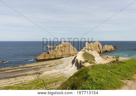 The Beach Of Arnia In Cantabria, Spain