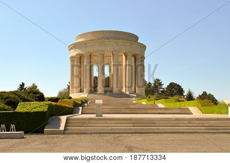 Monument of the Montsec Butte to the glory of the American soldiers in the Meuse in France