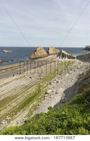The Beach Of Arnia In Cantabria, Spain