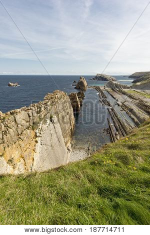 The Beach Of Arnia In Cantabria, Spain
