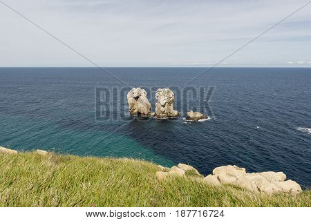 The Beach Of Arnia In Cantabria, Spain