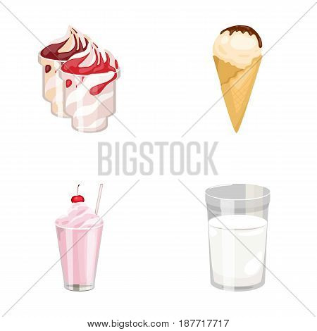 Milk, Calcium, Product, Food .Milk product and sweet set collection icons in cartoon style vector symbol stock illustration .