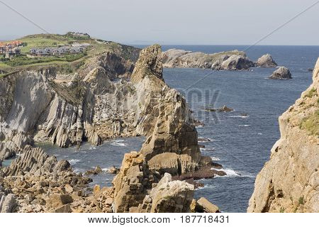 The Beach Of Arnia In Cantabria, Spain