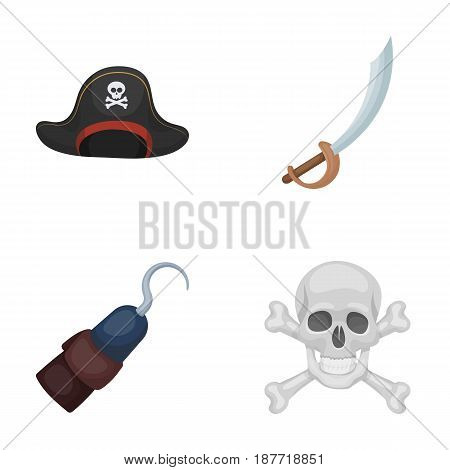 Pirate, bandit, cap, hook .Pirates set collection icons in cartoon style vector symbol stock illustration .