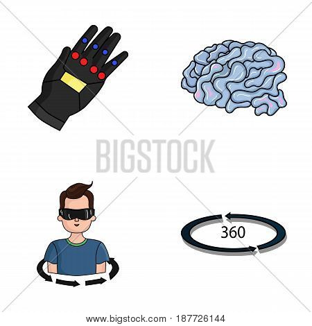 Technology, innovation, man, complemented .Virtual reality set collection icons in cartoon style vector symbol stock illustration .