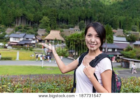 Woman travel in Miyama old town