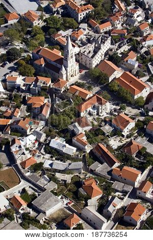 Selca biggest village on east side of island Brac in Croatia