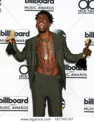 LAS VEGAS - MAY 21:  Desiigner, Sidney Royel Selby III at the 2017 Billboard Awards Press Room at the T-Mobile Arena on May 21, 2017 in Las Vegas, NV