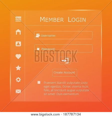 Login user interface. Sign in web element template window. Business website modern ui.