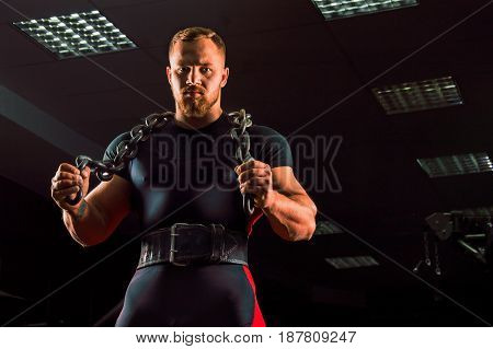 Huge Weightlifter With A Chain Around His Neck