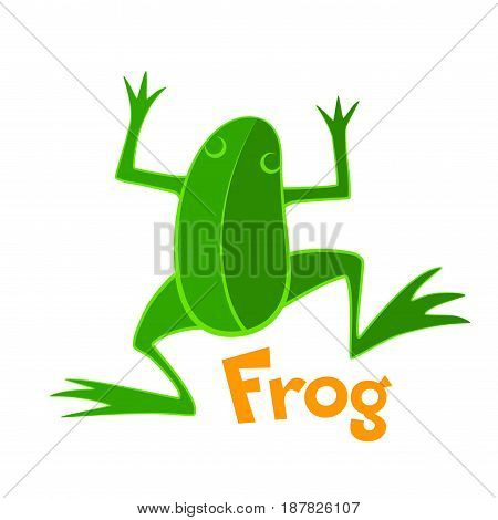 Green frog. Vector icon. Eps8 RGB Global colors