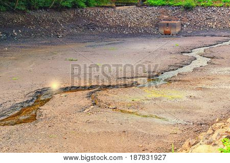 Old Dried river bed in the desert
