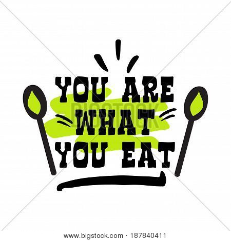 Organic healthy logo labels, hand lettering and light green color design for vegan society poster, vector flat style illustration isolated on white background