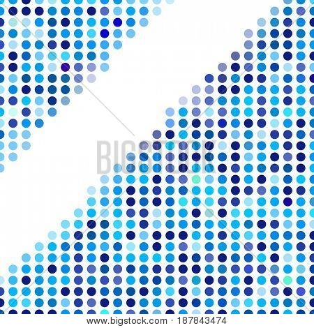 Mosaic background random dark and light blue circles, pattern of polka dots, neutral versatile pattern for business techno style design. Decoration of the booklet, broadsheet, flysheet, poster, banner