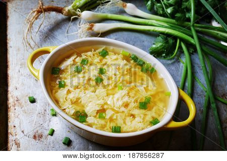 egg drop soup , Chinese style,delicious soup