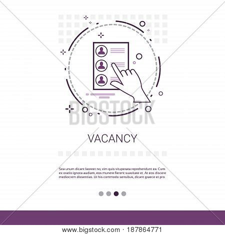 Specialist Candidate Vacancy Search Web Banner With Copy Space Vector Illustration