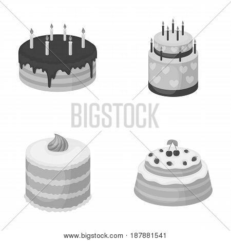 Sweetness, dessert, cream, treacle .Cakes country set collection icons in monochrome style vector symbol stock illustration .
