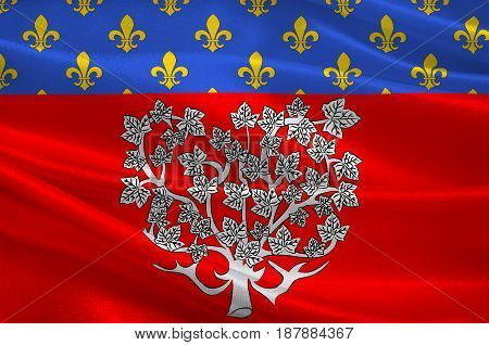 Flag of Amiens it is the capital of the Somme department in Hauts-de-France and commune in northern France. 3d illustration