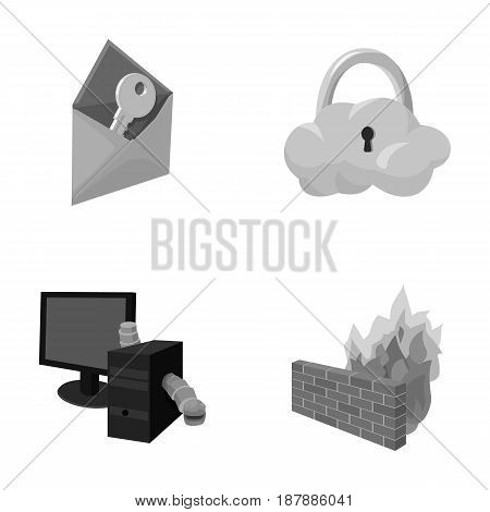 System, internet, connection, code .Hackers and hacking set collection icons in monochrome style vector symbol stock illustration .