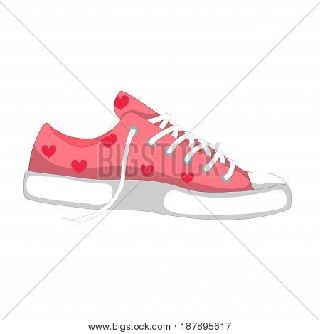Fashionable woman s shoes snickers. Vector design elements isolated on white