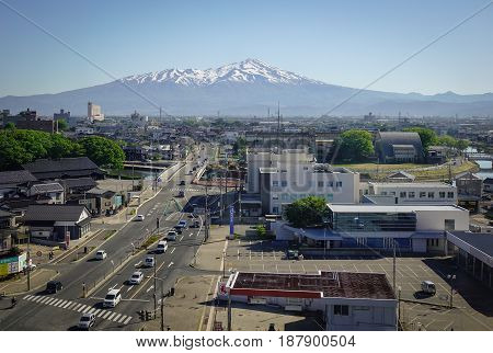 Aerial View Of Sakata City In Tohoku, Japan