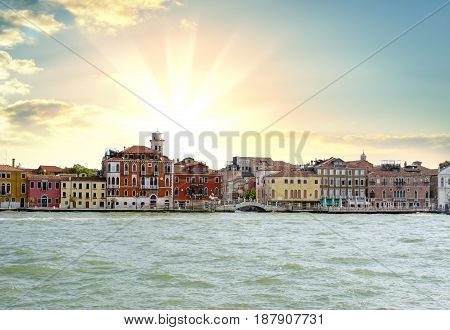 Sunrise at Grand Canal in Venice. Italy