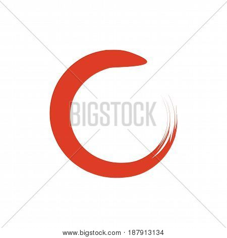 Red Zen Circle Vector Template Illustration Design
