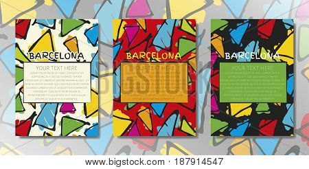 Minimal covers design. A4 with Barcelona, gaudi triangle pattern. Eps10 vector.