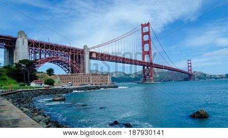 View of Golden Gate Bridge from San Francisco