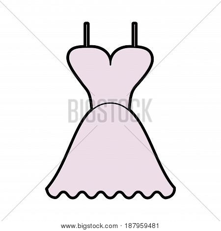 short flared dress with cleavage and straps icon image vector illustration design