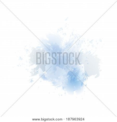Vector blue watercolor splash background. Hand-drawn spot, . Watercolor effects.