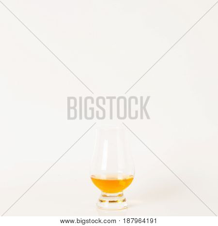 Single Malt Tasting Glass, Single Malt Whisky In A Glass, White Background
